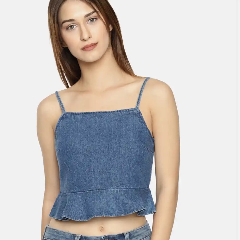 American Eagle Outfitters Denim Blue Camisole